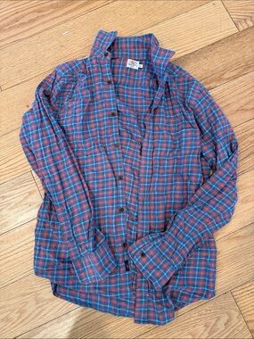 Faherty Red & Blue Plaid Long-Sleeve Button-Down Shirt